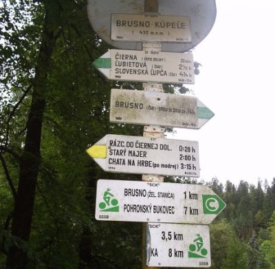 Turistická trasa - Brusno Kúpele