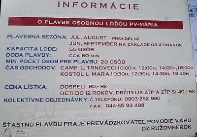 Plavba loďou po Liptovskej Mare