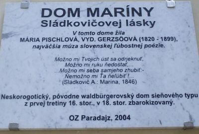Dom Sládkovičovej Maríny